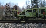 CSX "Signal Joint" repalcement Gang at Cusseta, AL--modified automatic alignment buggy.  The unit was built with manual unit that had to be stored by hand.